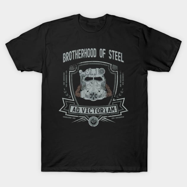 BROTHERHOOD OF STEEL (AD VICTORIAM) T-Shirt by Absoluttees